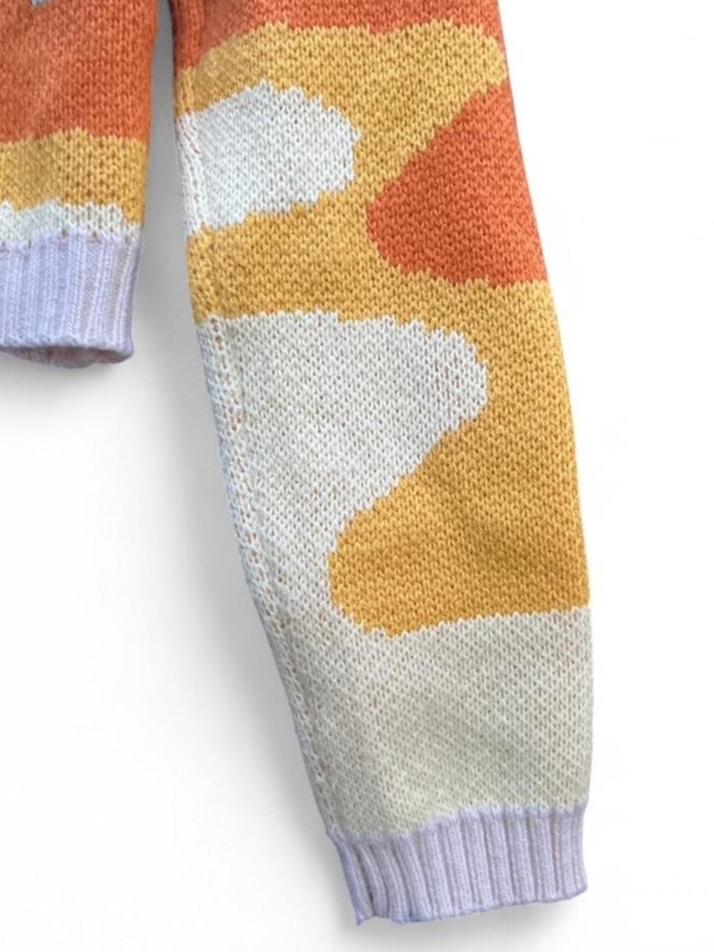 Honey Toc Orange & Blue Patterned Collared Cardigan Sweater - Picture 4 of 7